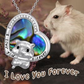 PROESS Highland Cow/Owls/Butterfly/Hummingbird/Frog/Squirrel/Red Panda/Otter Pendant Necklace Animal Jewellery Gifts for Women Girls Mother Daughter, Sterling Silver, No Gemstone