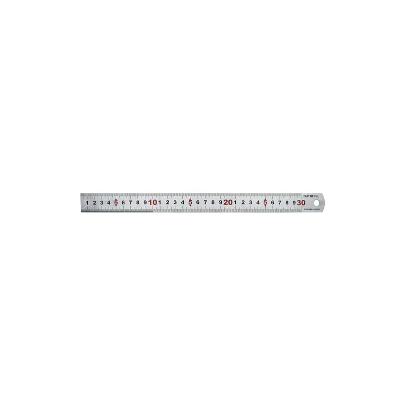 Faithfull Matt Silver Hardened Stainless Steel Ruler (Metric) 300mm