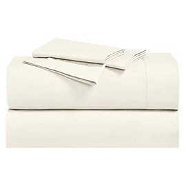 Royal Hotel Bedding Abripedic Crispy Percale Pillowcases, 300-Thread-Count, 2PC Solid Pillow Cases Set, 100% Cotton, Standard, Ivory