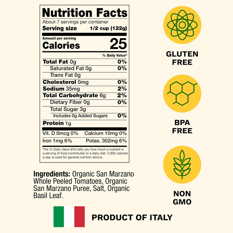 Cento Organic Certified San Marzano Whole Peeled Tomatoes 28 Oz