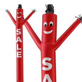 LookOurWay Air Dancers Inflatable Tube Man Attachment - 20 Feet Tall Wacky Waving Inflatable Dancing Tube Guy for Business Promotion - Blower Not Included - Sale Red