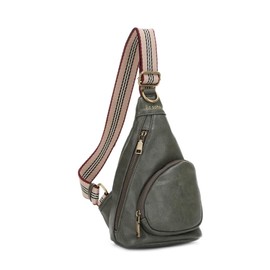 Liz Soto Lori Sling Bag for Women - Chest Bag for Women, Vegan Leather Travel Sling Bag, Small Sling Backpack Purse, Olive