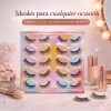 10 Pares Pestañas Postizas Reutilizables Diferentes Diseños