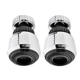 Pack of 2 Tap Strainer, Tap Attachment Swivelling, Aerator, Aerator with Adapters, Tap Strainer for Shower Kitchen Bathroom Attachment (Silver)