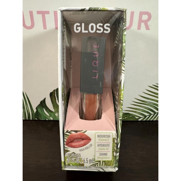 LIQUE Lip Care Lip Gloss, High Roller color, NIB