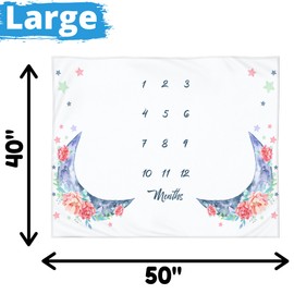 Twin Milestone Blanket – Soft, Large 50x40 Baby Monthly Blanket for Newborn Twins, Premium Fleece Keepsake, Perfect Photo Prop for Twin Boys & Girls