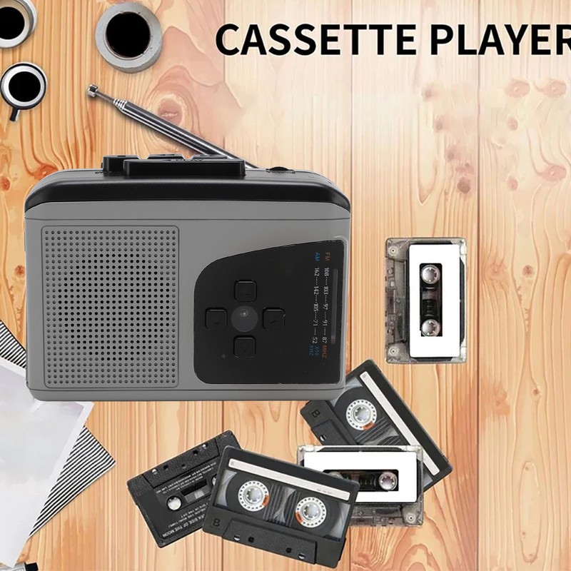 Portable Cassette Player ABS Cassette to MP3 Converter AM FM