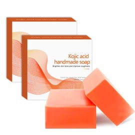 Kojic Acid Soap For Face and body Moisturizing-Vitamin C Soap Bar For Correcte Dark spots,Blacekheads,Smooth Skin,Deep Cleaning-Gentle Kojic Soap For Even Out Tone Skin 2 Pack 100g (2PCS)