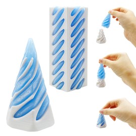 Yeefunjoy 2Pcs Impossible Cone Pyramid Passthrough Sculpture, 3D Printed Spiral Cone Fidget Toy Rotating Spirals Mini Vortex Thread Illusion Fidget for Stress Releasing Desktop Decor Birthday Gift