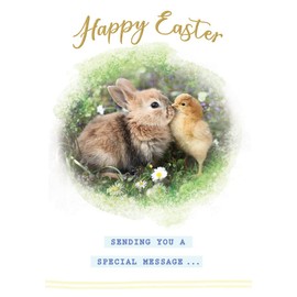 Easter Card Open Bunny & Chick - 7 x 5 inches - Regal Publishing