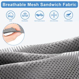 MOSNAI Club Car Precedent Seat Covers, Golf Cart Seat Covers for Club Car Precedent OEM Ordinary Seat, Breathable Polyester Mesh Cloth and Leather Combination Appearance, No Need Detaching Armrests