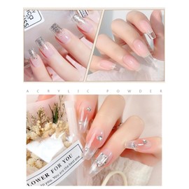 EBANKU Clear Acrylic Nail Powder, Long Lasting 3D Fingernail Carving & Nail Extensions, Professional Acrylic Powder for Manicure, No Nail Lamp Needed, 120g/4.23oz Large Capacity