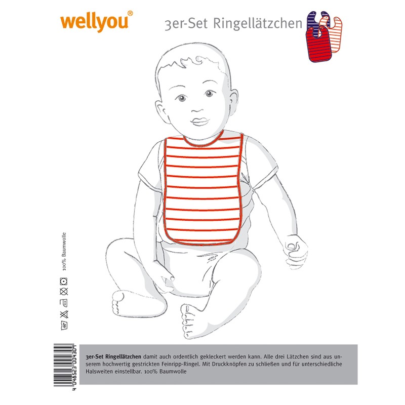 Wellyou Curling Bibs Pack of 3 Nickel-Free Poppers 100% Cotton