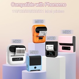 3 Rolls Flower Thermal Labels Gradient Colorful Sticker for Phomemo M110 M220 M221 M120 M200 Label Maker Printer,1.96x1.96in Waterproof Labels Paper for Address,DIY,Design,Price,Thanks