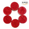 CCINEE 6pcs Round Rubber Stamps Floral Pattern Wooden Stamps for