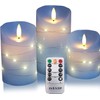 danip Sky Blue LED Flameless Candle, with Embedded Star String,