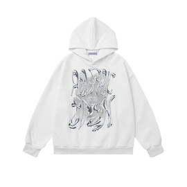 Aelfric Eden Womens Hoodies Oversized Graphic Hoodies Unisex Y2k Heavyweight Hoodie Pullover Trendy White Small
