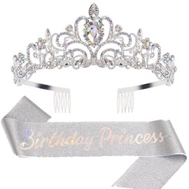 Mama Baby Shower, Bufand Mom para Baby Shower, Kit de Tiara de Cumpleaños con Cinturón, Decoracion Cumpleaños para Baby Shower Niña y Niño, Regalos para Mujer Cumpleaños, Accesorios de Fiesta, Plata