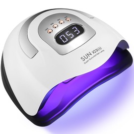 Zawaer Lampada Unghie UV LED 280W, 81pcs perline per Lampada, Professionale Semipermanente Curare Rapidamente Pedicure Fornetto Unghie, con Automatico Sensore per Manicure a Casa e in Salon