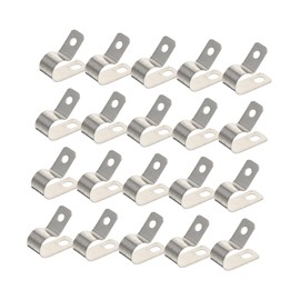 60pcs R-Type Cable Clamps Screw Mounting Cord Fastener Clips, Wire Conduit Clamp for Wire Organizer