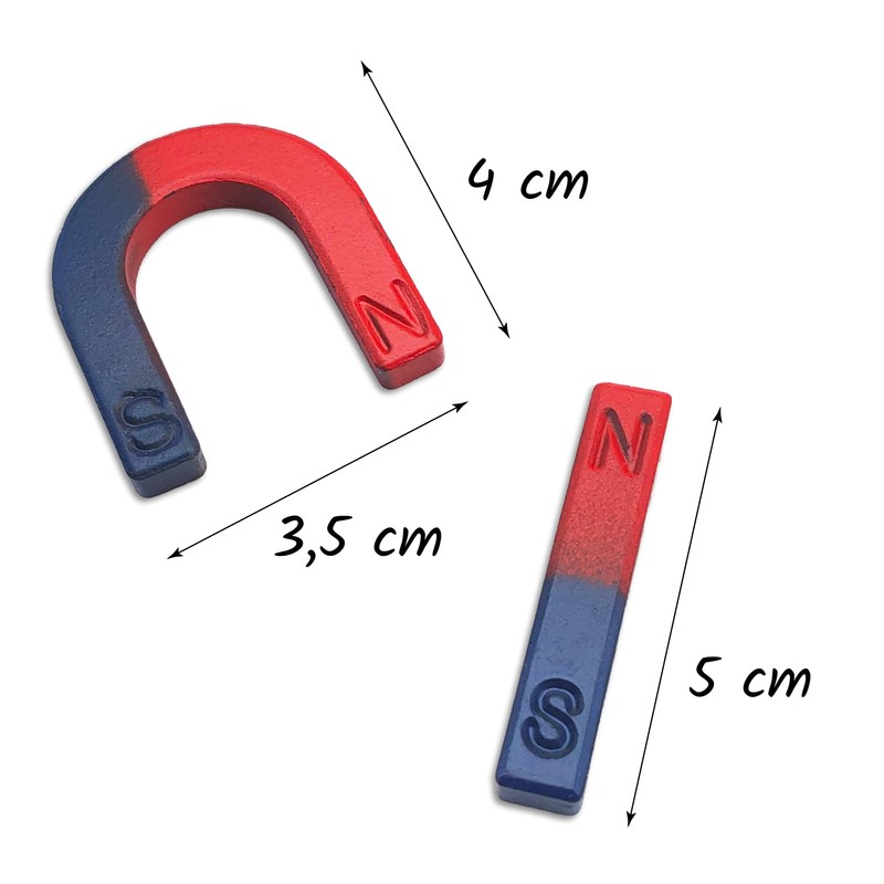 Set of 2 Educational Magnets - Horseshoe and Linear -