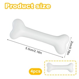 Pack of 4 Bone Hair Clips Hair Pins Side Hair Clip Cosplay Costume Decorative Hair Pins Clips Accessories for Women Girls (White)