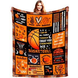 Sport Basketball Blanket Basketball Gifts for Boys Girls Women Men Kids,Funny Basketball Stuff Throw and Blankets for Basketball Lovers Bed Sofa Bedding Room Outdoor All Season 50"x40"