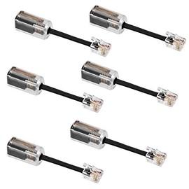 Telephone Cord Detangler, Uvital Anti-Tangle Telephone Handset Cable 360 Degree Rotating Landline Swivel Cord Untangler Black (6 Pack)