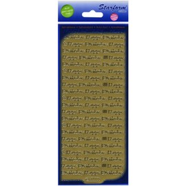 Elizabeth Craft Designs Happy Birthday Peel Off Stickers 4"X9" Sheet-Gold