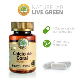 Calcio De Coral + Vitamina D2 - 60 Cápsulas - Naturelab Sabor Sin sabor