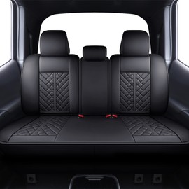 Tomatoman Toyota Tacoma Car Rear Seat Covers 2005-2025 Access Double Extended Cab TRD Sport Offroad Limited SR5 V6 Truck with Waterproof Faux Leather Back Cushions(Rear Seat/Black)