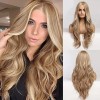Pelucas Natural Rubia Cosplay Largas Rizada Para Mujer Dama