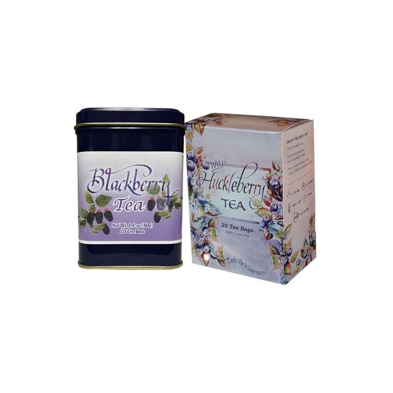 Huckleberry and Blackberry Flavor Ceylon Black Tea 40 Count Wild