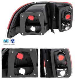 AKKON - For 1996-1998 Honda Civic 4DR Sedan EJ EK DX LX EX Red Clear Lens Tail Brake Light Lamps Left+Right Side Replacement