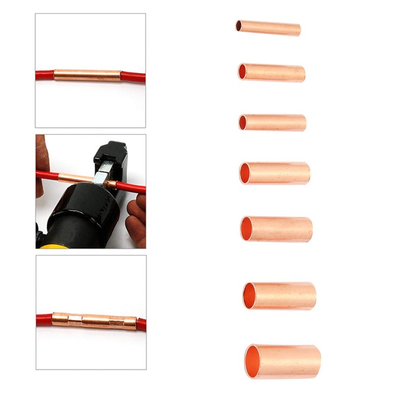 Fafeicy 250pcs Red Copper Connecting Pipe GT1-6mm Intermediate Connection Pipe