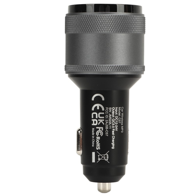 Bluetooth FM Transmitter QC3.0 Fast Charging CVC Noise Cancellation Handsfree