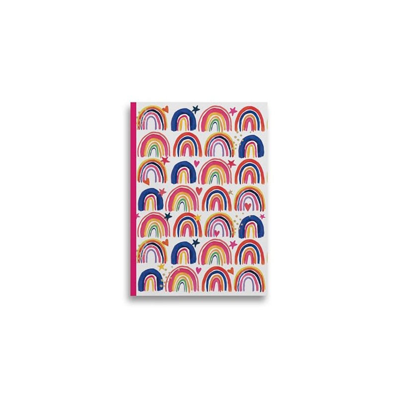 Eurowrap A4 Lined Notepad – 100 Sheets, Colourful Rainbow Design