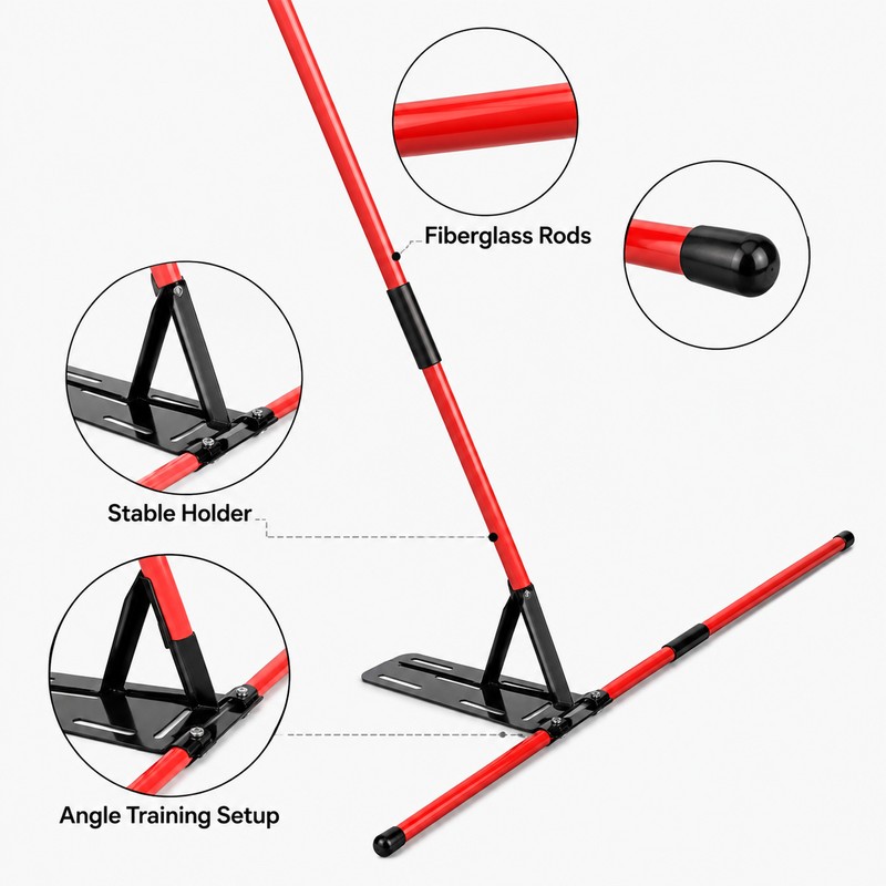 Golf Swing Alignment Trainer for Practice – Adjustable Fiberglass Rod