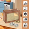 HELOVGE Wooden Money Box with Numbers, Reusable Money Box, Money
