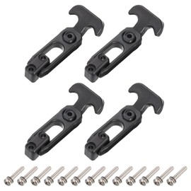 sourcing map 4 Set Rubber Flexible T-Handle Draw Latches 4.4 Inch Latch Hasp for Tool Box, Cooler, Golf Cart, Engineering Machine Hood, Black