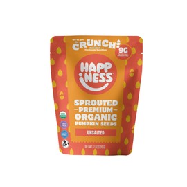 Happiness Foods™ Unsalted – Sprouted Organic Raw Pumpkin Seeds – High Protein, Certified USDA Organic, Non-GMO, Low Carb, Vegan, Gluten-Free Snacks – 7 oz