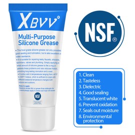 XBVV Food Grade Silicone Grease Lubricant for Plumber Faucet Valve Pool Filter O-Rings Kit 4-Pack 1 oz Tubes