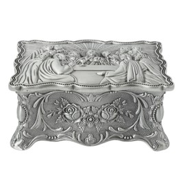 Vintage Jewelry Box Colorfast Prevent Scratching Soft Velvet Zinc Alloy Decorative Treasure Trinket Chest for Rings Earrings 12.5x9.2x5.6cm