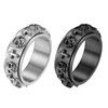OIDEA Men's Spinner Ring Skull: Pack of 2 Spinning Rings