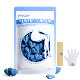 Chulan Hard Wax Beads, 1000g Heart Wax Beans for Sensitive Skin, Hypoallergenic Waxing Beads for Coarse Hair Removal, Body, Brazilian, Bikini, Legs, Armpits Women Home Blue