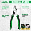 SK 3-Piece Pliers Set, 9.5-Inch Linesman, 8-Inch Diagonal & Needle