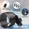 Cable Candado Flexible, KEVOSOK Candado de Bicicleta Antirrobo con Llave,