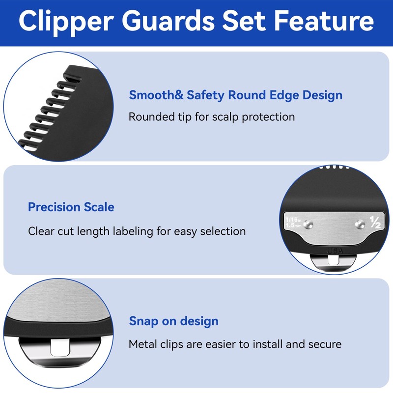 Replacement for 1/2 Wahl Clipper Guards Set, 1/16"1.5mm Metal Hair