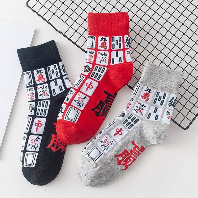 Bocotojp Thick Socks, Short Socks, Fashion Socks, Couple Socks, Mahjong