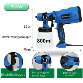 Paint Sprayer Gun Airless Wagner Electric 550W Home Outdoor Wall Handheld Spray, 3 Spray Modes,Adjustable Paint Flow Valve, Ideal for Staining and Sealing Decks, Fences, and Lattice